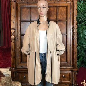 Bernardo Cappuccino Vegan Leather Zip Drawstring Jacket